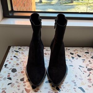 Stuart Weitzman Tate suede Black Heeled Boots worn once